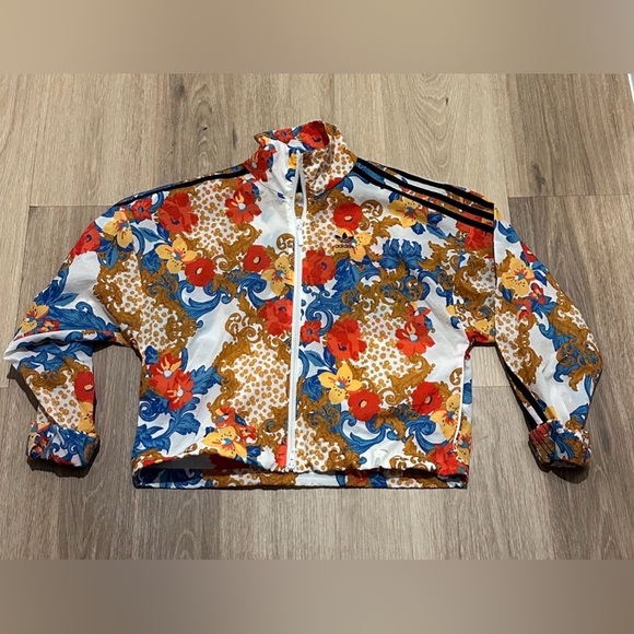 Adidas HER Studio London Track Jacket Top Floral Size XS - Picture 1 of 5
